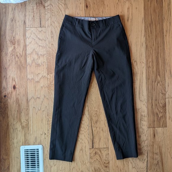 Black Wool Pants Banana Republic Mid Rise Lined 0 Petite - Picture 1 of 10